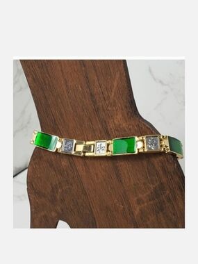 ASIAN Enameled Link Bracelet Chinese Jewelry